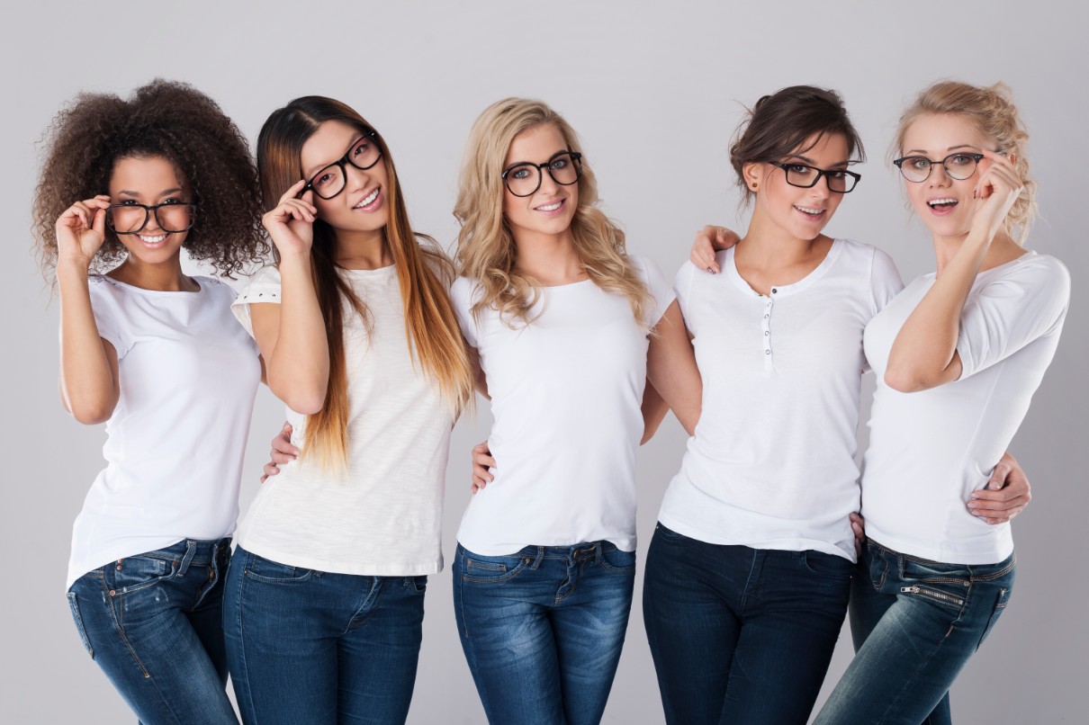 Group Of Girls Wearing Glasses