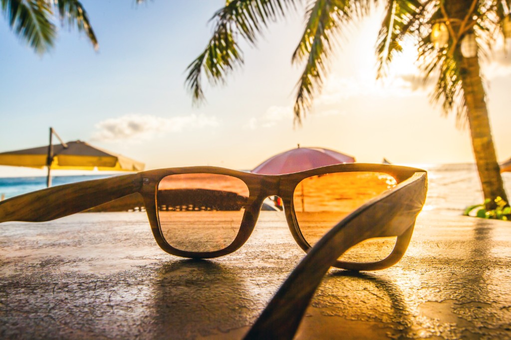 Black Sun Glasses On The Beach